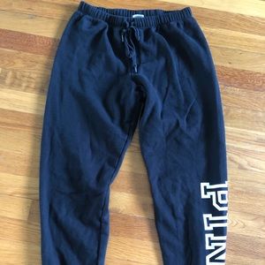 PINK black sweat pants. Elastic waste and ankles